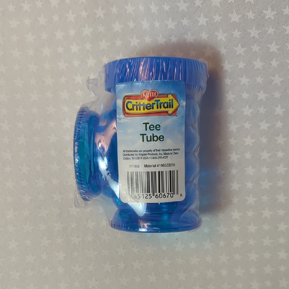 New- KAYTEE- CritterTrail- Tee Tube-  Blue